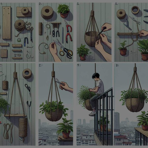 Comment fabriquer un porte-plantes suspendu pour un balcon étroit ?